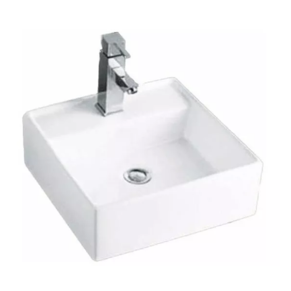 Cuba De Apoio De Louça Branca - Sobrepor Quadrada 41cm.