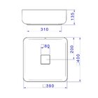 Cuba De Apoio Deca 40x40 Quadrada Ébano Fosco + Válvula + Sif