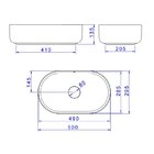 Cuba De Apoio Deca 50x30 L.14050.94 Oval Ébano Fosco