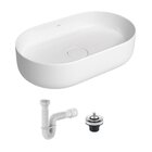 Cuba De Apoio Deca 50x30 Oval Branca + Válvula + Sifão