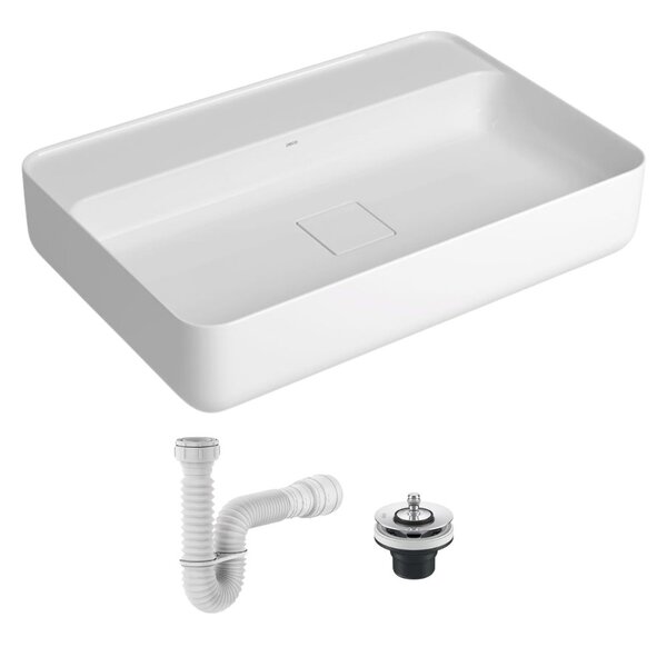 Cuba De Apoio Deca 60x40 Retangular Branca + Válvula + Sifão