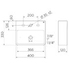 Cuba De Apoio Docol 40x33 1667626 Retangular Com Mesa Branca
