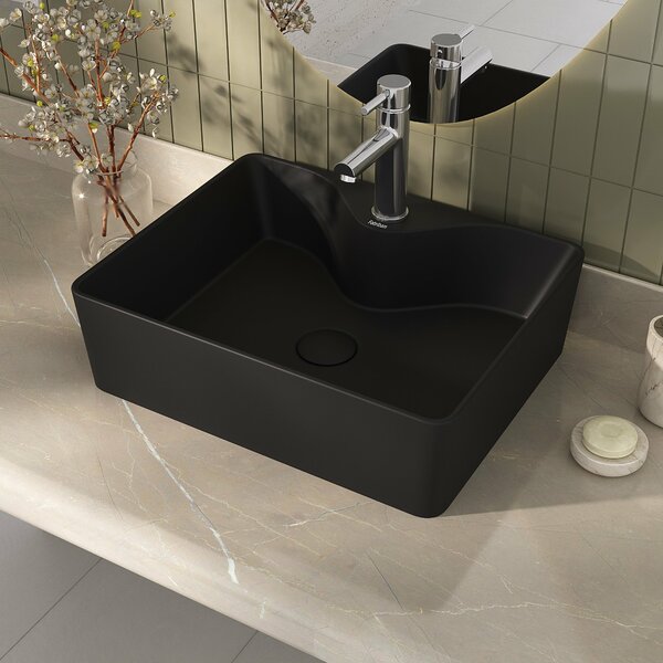 Cuba De Apoio Em Cerâmica Bianca - Fabribam Preto Fosco