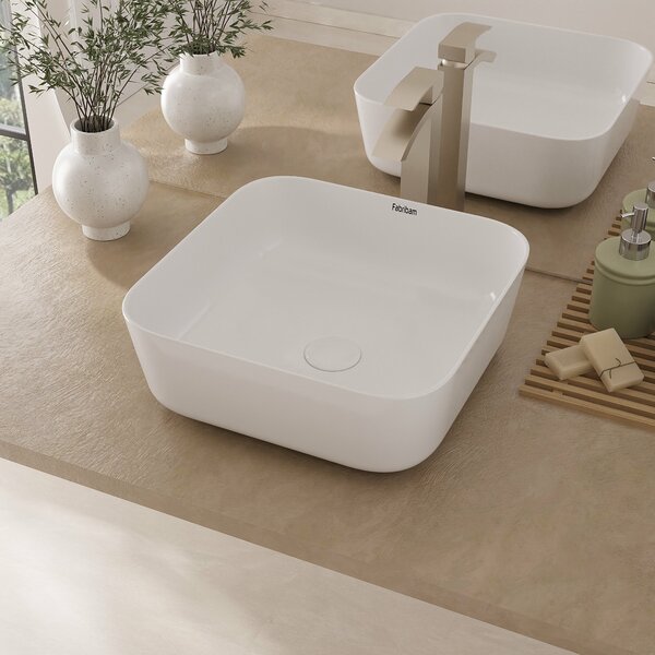 Cuba De Apoio Em Cerâmica Sofia + Válvula Click - Fabribam Br