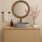 Cuba de Apoio em Cimento Oval Cinza 12,5x43cm Yby Decor