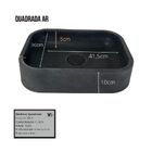 Cuba de Apoio em Cimento Retangular Grafite 10x41,5cm Yby Decor