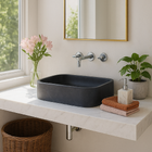 Cuba de Apoio em Cimento Retangular Grafite 10x41,5cm Yby Decor