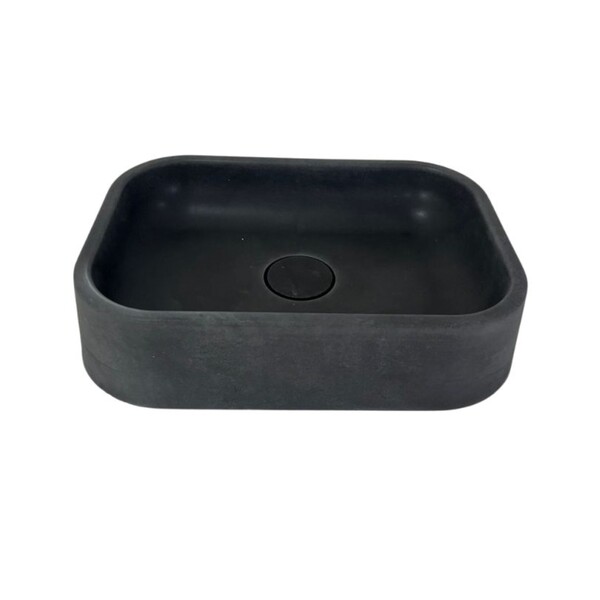 Cuba de Apoio em Cimento Retangular Grafite 10x41,5cm Yby Decor