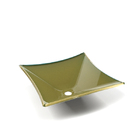 Cuba de Apoio em Vidro Quadrada Bali 34x34cm Dourado VBCristais