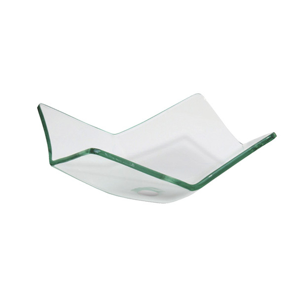 Cuba de Apoio em Vidro Origami 34x34cm Incolor VBCristais