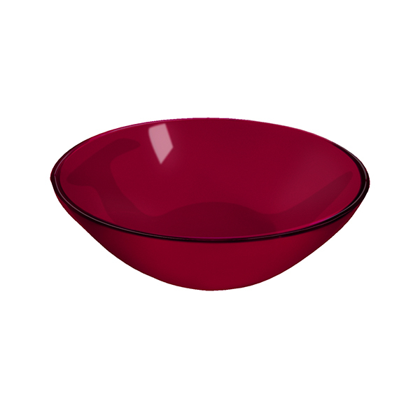 Cuba de Apoio em Vidro Redonda 30cm diâmetro Vermelha VBCristais