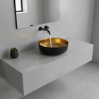 Cuba De Apoio Evier Lavatório Preto Cobre Martelado Banheiro