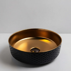 Cuba De Apoio Evier Lavatório Preto Cobre Martelado Banheiro