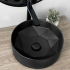 Cuba De Apoio Evier Preto Fosco Geométrica Black Matte