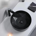 Cuba De Apoio Evier Preto Fosco Geométrica Black Matte