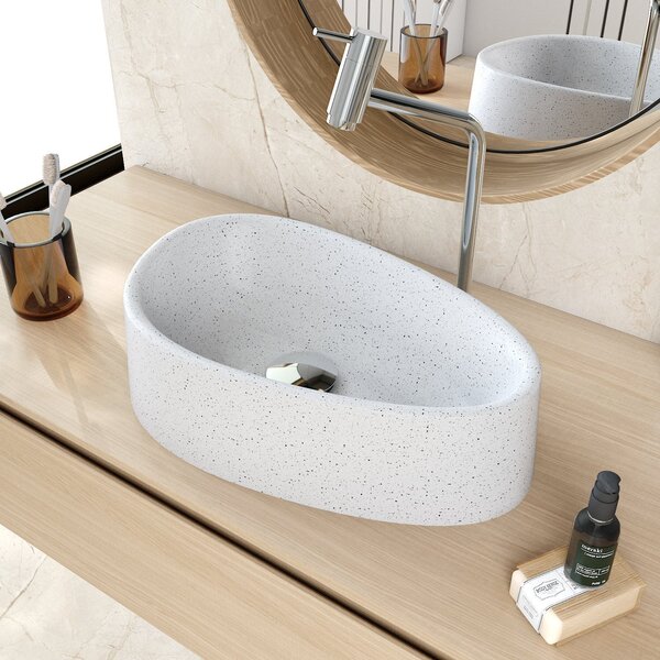 Cuba De Apoio Gota Bg43 43,5x26,5cm Lapimat Branco Granit Mat