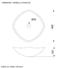 Cuba de Apoio L' Harmonie em Mármore Imperador Polido D40xA12