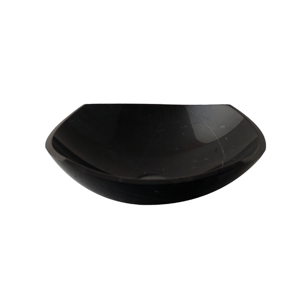 Cuba de Apoio L' Harmonie em Mármore Negro Polido D40xA12cm