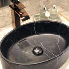 Cuba De Apoio Linha Itália Na Cor Black Mármore Matte Lisa Ov