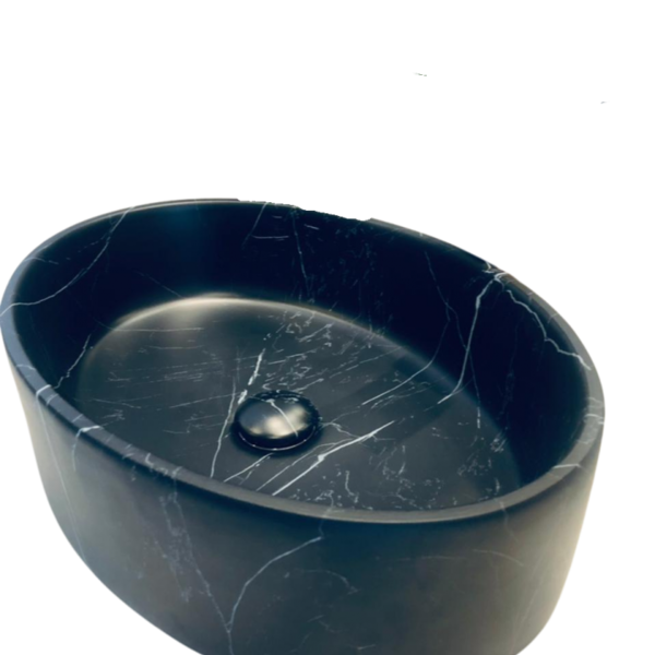 Cuba De Apoio Linha Itália Na Cor Black Mármore Matte Lisa Ov