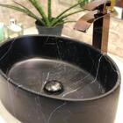 Cuba De Apoio Linha Itália Na Cor Black Mármore Matte Lisa Ov