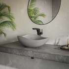 Cuba De Apoio Oval 54x37,5cm Ruy Ohtake Roca Stone