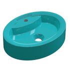 Cuba De Apoio Oval C01 Para Banheiro Onix O43 Azul Turquesa -