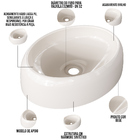 Cuba De Apoio Oval Para Banheiro Lavabo C01 Capri O39 Bege -