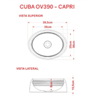 Cuba De Apoio Oval Para Banheiro Lavabo C01 Capri O39 Bege -