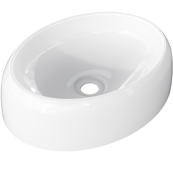 Cuba De Apoio Oval Para Banheiro Lavabo C01 Capri O39 Branco