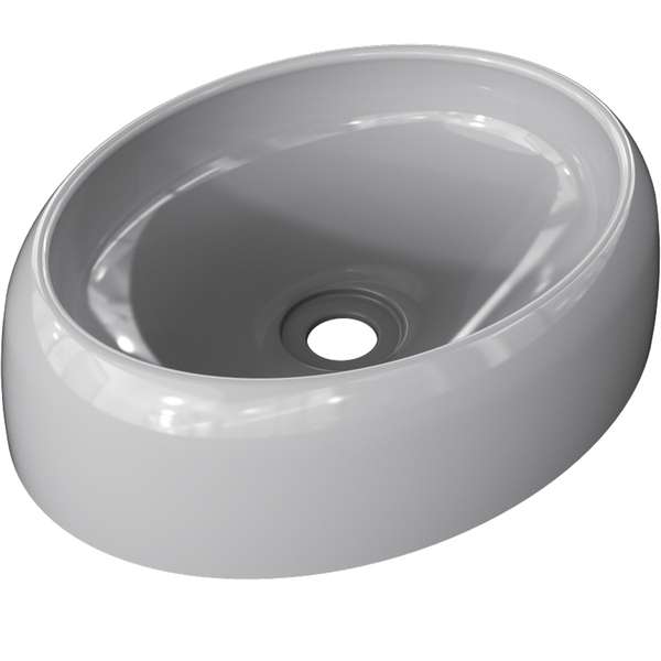 Cuba De Apoio Oval Para Banheiro Lavabo C01 Capri O39 Cinza -