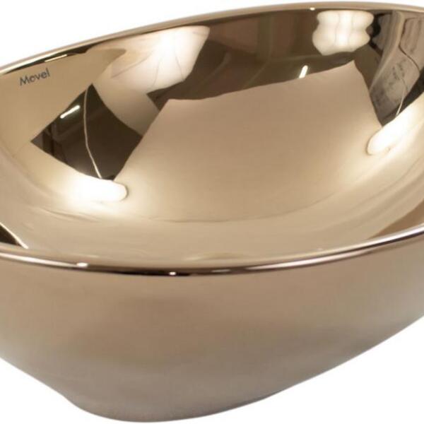 Cuba De Apoio Oval Rose Gold Lavabo 14x41x33cm