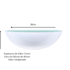 Cuba De Apoio Para Banheiro 30cm Vidro Temperado Branca