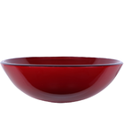 Cuba De Apoio Para Banheiro 42cm Vidro Temperado Vermelha