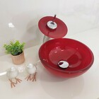 Cuba De Apoio Para Banheiro 42cm Vidro Temperado Vermelha