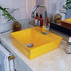 Cuba De Apoio Para Banheiro Aq33 Angular Volcano Amarelo