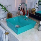 Cuba De Apoio Para Banheiro Aq33 Angular Volcano Azul Turquesa