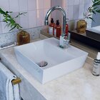 Cuba De Apoio Para Banheiro Aq33 Angular Volcano Branca