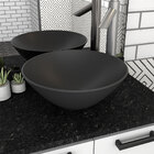 Cuba De Apoio Para Banheiro Em Louça Cuia Preto Fosco - Cozim