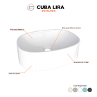 Cuba De Apoio Para Banheiro Em Mármore Sintético Lira Branca