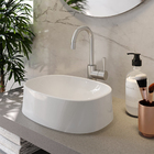 Cuba De Apoio Para Banheiro Em Mármore Sintético Lira Branca