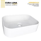 Cuba De Apoio Para Banheiro Em Mármore Sintético Luna Branco