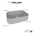 Cuba De Apoio Para Banheiro Em Mármore Sintético Luna Cinza -