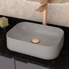 Cuba De Apoio Para Banheiro Em Mármore Sintético Luna Cinza -