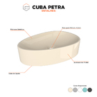 Cuba De Apoio Para Banheiro Em Mármore Sintético Petra Areia