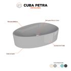 Cuba De Apoio Para Banheiro Em Mármore Sintético Petra Cinza