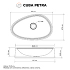 Cuba De Apoio Para Banheiro Em Mármore Sintético Petra Preta