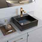 Cuba De Apoio Para Banheiro Jade 40x40cm Preto Fosco Venturi