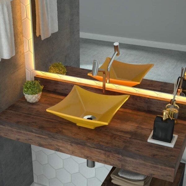 Cuba De Apoio Para Banheiro L30 Lux Quadrada Folha Compace Am