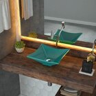 Cuba De Apoio Para Banheiro L30 Lux Quadrada Folha Compace Az